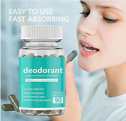 Suplemento desodorante corporal, cápsulas desodorantes internas de clorofila, pastillas